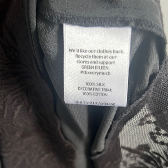 EILEEN FISHER black silk sleeveless top with lace hem - Picture 5 of 7